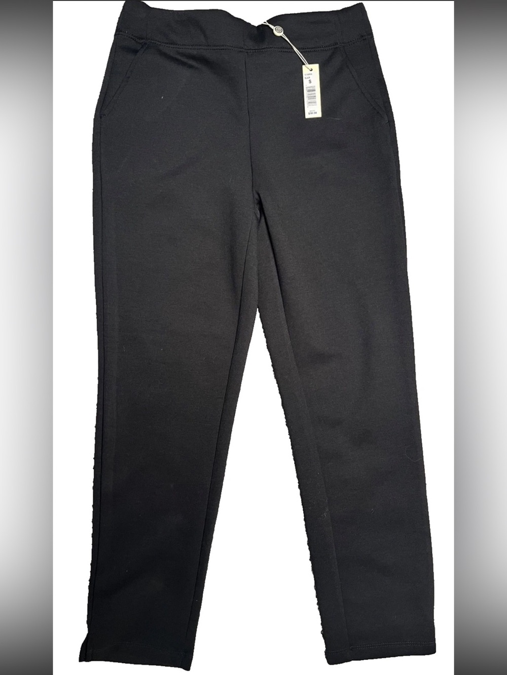 NWT Max Studio Knit Pull On Pants Women’s Size S Black Stretch Tapered Leg